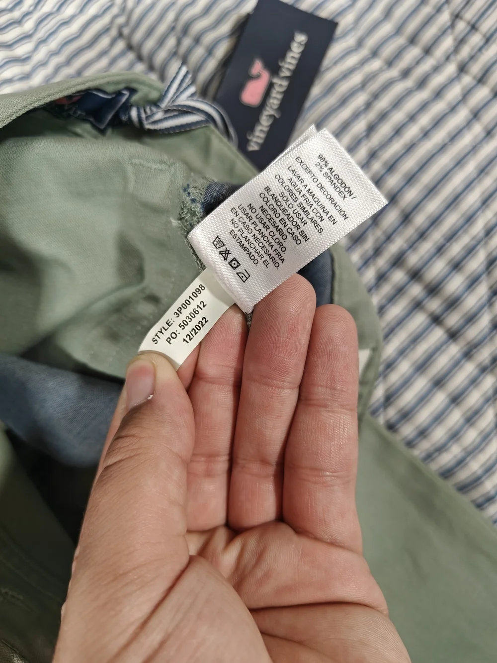 NWT Vineyard Vines Girls Size 14 Sage Green Leather Patch Casual Pants